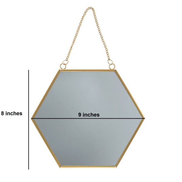 Hexagon Wall Hanging Mirror 8x9" - Image 4