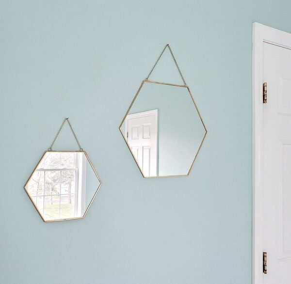 Hexagon Wall Hanging  Mirror 9.5x11" - Image 2