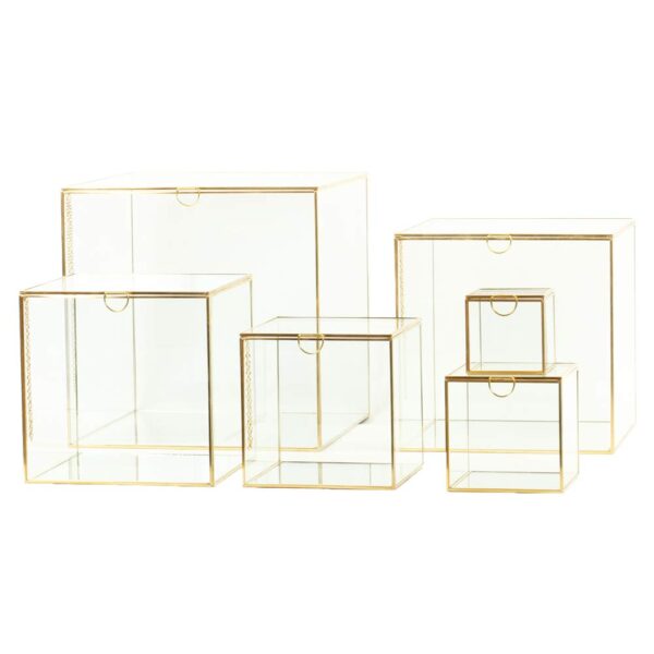 Square Glass Brass Box 4x4" - Image 3