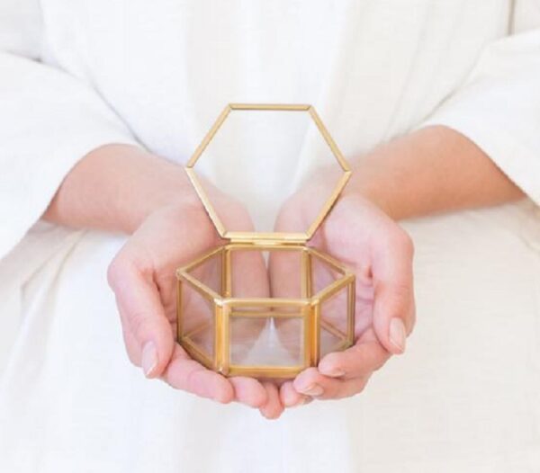 Hexagonal Mini Ring Box 3.5x3x2" - Image 3