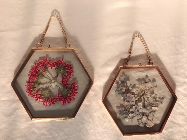 Hexagonal Small Hanging Double Glass Photo Frame 4x5" - Image 5