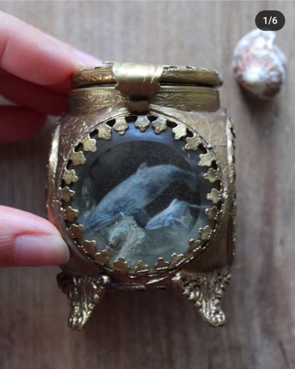 Glass Brass Ring Box 2.5x2.5" - Image 3